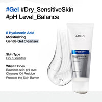 Thumbnail for ANUA Moisturizing Gentle Gel Cleanser, Hyaluronic Acid, Squalane, Ceramide, Foaming Facial Korean Cleanser, pH Balance, Daily Hydrating Face Wash, Korean Skincare (150ml/5.07fl oz.)