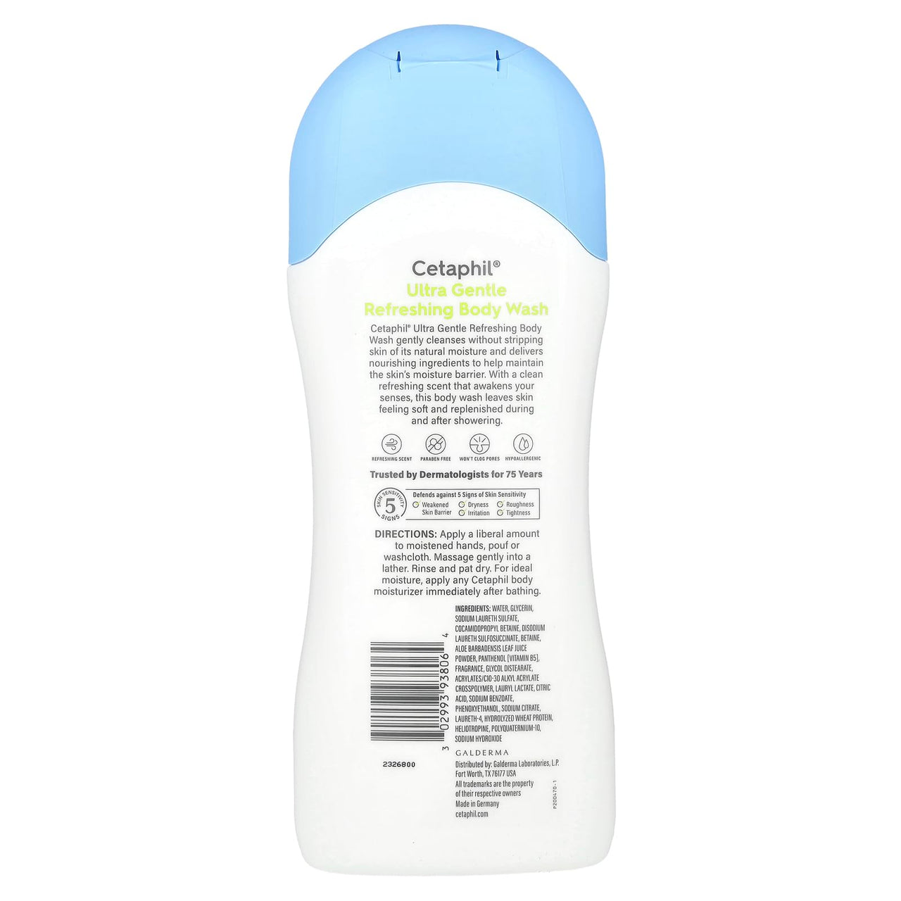 Cetaphil Ultra Gentle Body Wash, Refreshing Scent, 16.9 Ounce (Pack of 3)