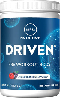 Thumbnail for MRM Nutrition Driven Pre Workout Powder - Clean Preworkout for Women & Men, Supports Energy, Focus & Strength with Beta-Alanine & Caffeine, Vegan, Gluten-Free - 29 Servings, Mixed Berry Flavor