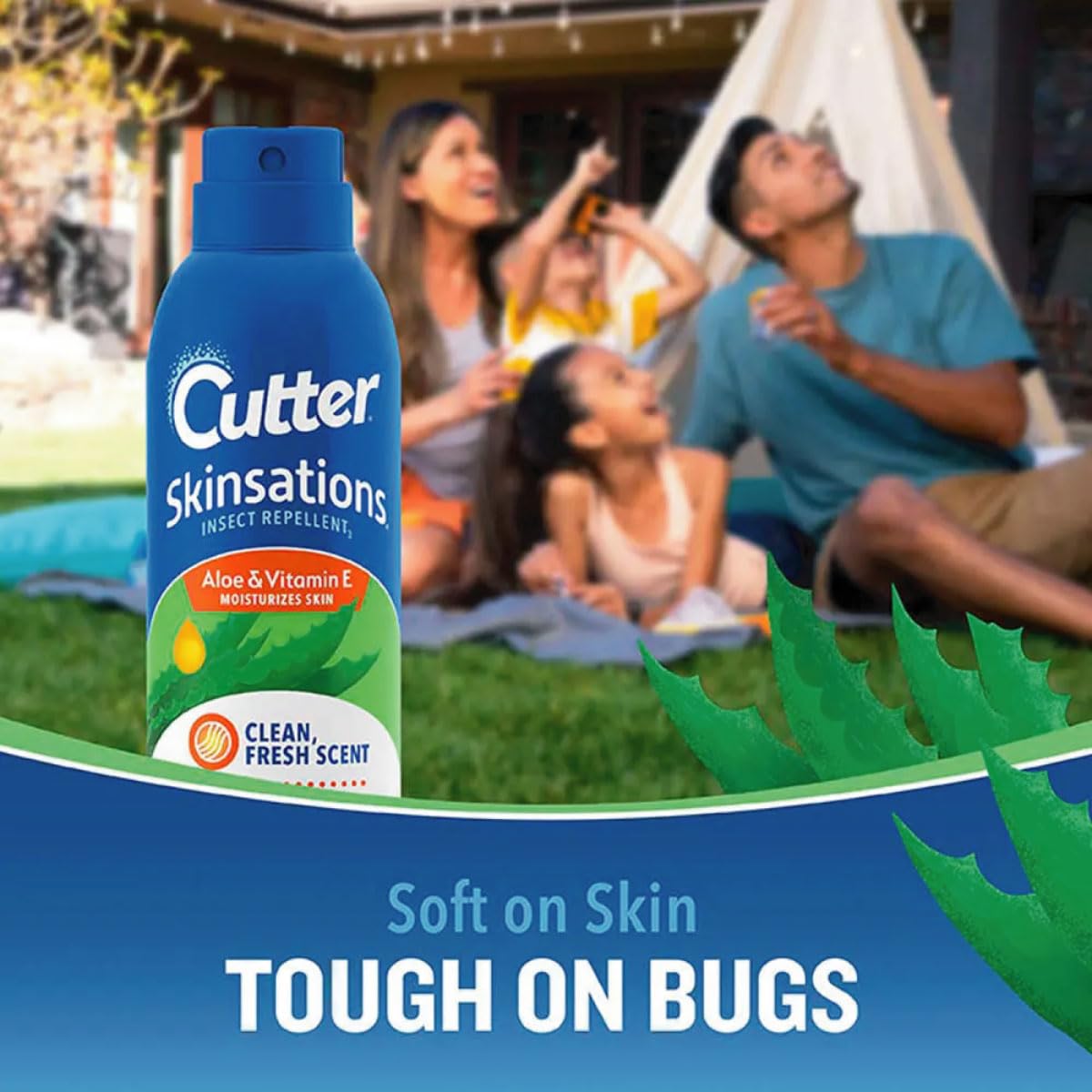 Cutter Skinsations Insect Repellent, Repels Mosquitos, Ticks, Gnats, Fleas, 7% DEET, 6 fl Ounce (Aerosol Spray)