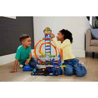 Thumbnail for Hot Wheels Mega Loop Garage Track Set with Toy Car & Helicopter