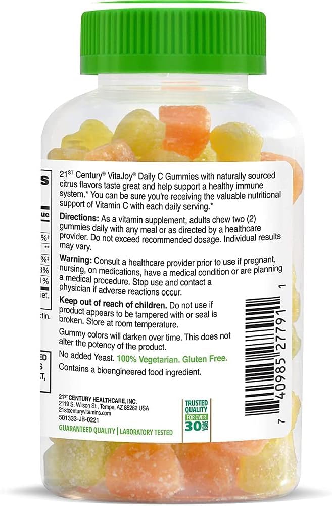 21st Century VitaJoy Daily C 250 mg Gummies, Citrus, 60 Count