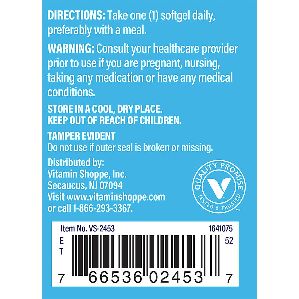 Vitamin D3 1000IU Softgel, Supports Bone & Immune Health, Aids in Cellular Growth & Calcium Absorption, Gluten Free & Once Daily Formula (100 Softgels) by The Vitamin Shoppe