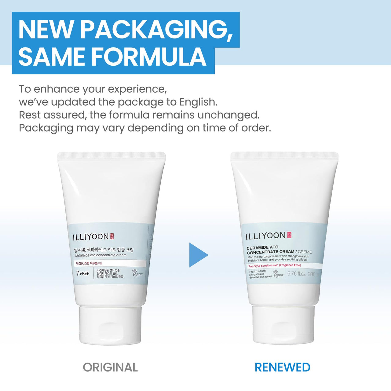 Illiyoon Ceramide Ato Concentrate Cream | Moisturizer for Dry & Sensitive Skin, 100hr Lasting Hydration, For Face & Body, Gentle for Infants, Moisture Barrier Repair, Vegan Certified, 6.76 fl.oz.