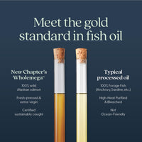 Thumbnail for New Chapter Wholemega Fish Oil Supplement - 2000mg per Serving, Clinically Proven Wild Alaskan Salmon Oil with Omega-3 + Vitamin D3 + Astaxanthin, 120 Softgels