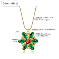 Thumbnail for Confede Anastasia Necklace-Lost Princess Inspired Together In Paris Emerald Stone Flower Necklace for Women, Green