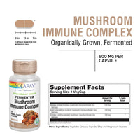 Thumbnail for SOLARAY Maitake, Reishi, & Shiitake Mushroom Complex Capsules - Mushroom Supplement for Men & Women, 600 mg per Serving, Immune Health Support - 100 Veg Caps