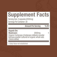Thumbnail for OM MUSHROOM SUPERFOOD Cordyceps Mushroom Capsules Superfood Supplement, 90 Count, 30 Days, Organic Energy Supplement for Stamina and Endurance