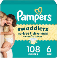 Thumbnail for Pampers Swaddlers Diapers, Size 6 (23-44 lbs), 108 Count, Absorbent, Keeps Baby Dry and Comfortable, Skin Safe Disposable Baby Diaper (Packaging May Vary)
