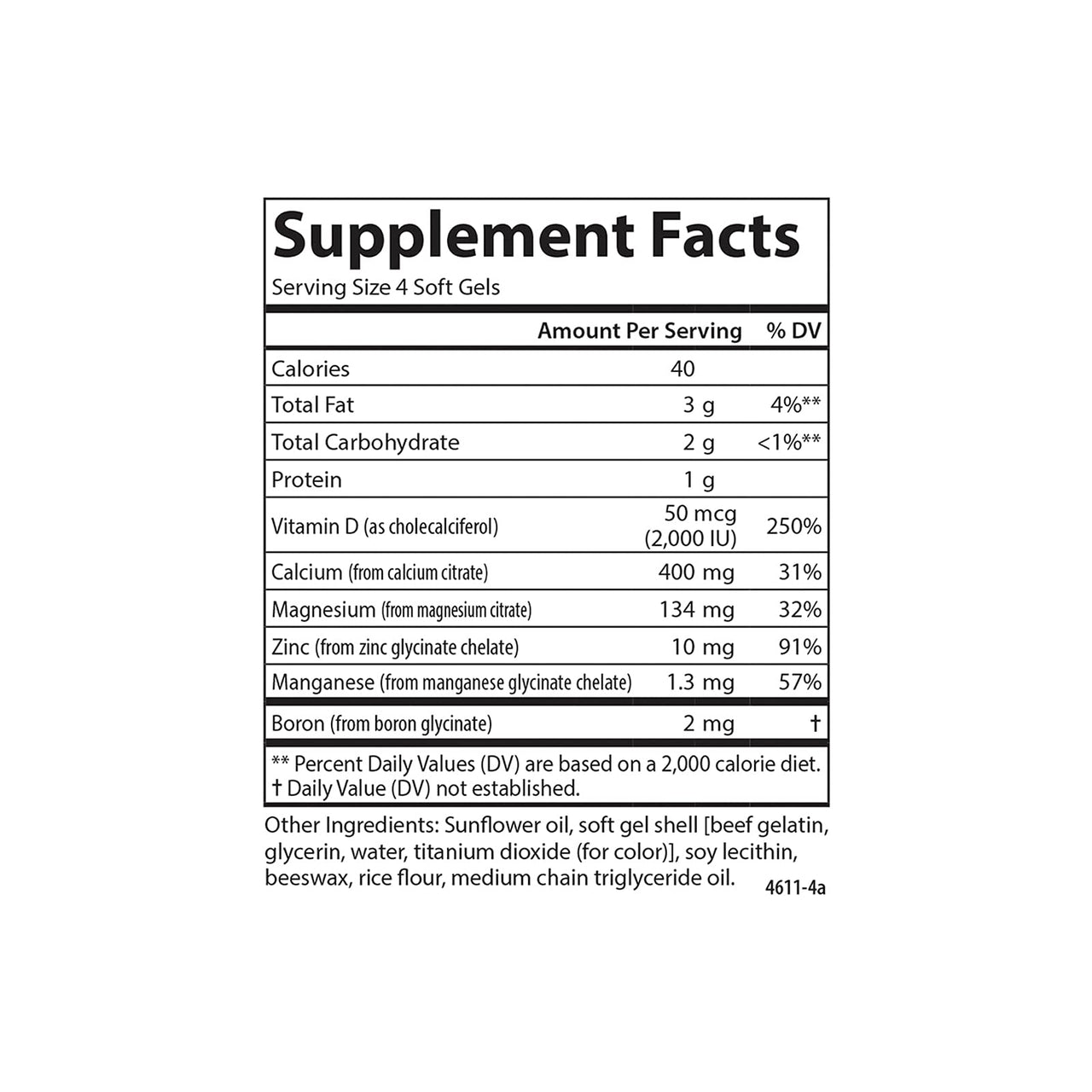 Carlson - Nutra-Support Bone, Calcium, Magnesium & Vitamin D3, Bone Health, Calcium Absorption & Optimal Wellness, 100 Softgels