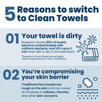 Thumbnail for Clean Skin Club Clean Towels XL™, 100% USDA Biobased Face Towel, Disposable Face Towelette, Eczema Association Accepted, Makeup Remover Dry Wipes, Ultra Soft, 200 Ct, 4 Pack