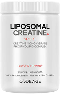 Thumbnail for Codeage Liposomal Creatine Powder Supplement - 3-Month Supply - 5000mg Creatine Monohydrate Pre Workout & Post Workouts - Unflavored Creatine, Pure Creatine Powder, Creatinine for Sports - 90 Servings