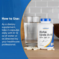 Thumbnail for Nutricost Alpha Lipoic Acid 600mg Per Serving, 240 Capsules - Gluten Free, Vegetarian Capsules, Soy Free & Non-GMO