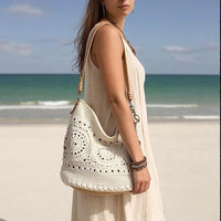 Thumbnail for The Sak Sequoia Large Hobo Bag - Premium Leather Women's Handbag for Everyday & Travel - Designer Purse With Shoulder Bag Strap, Zipper Closure and Pockets - Natural Medallion