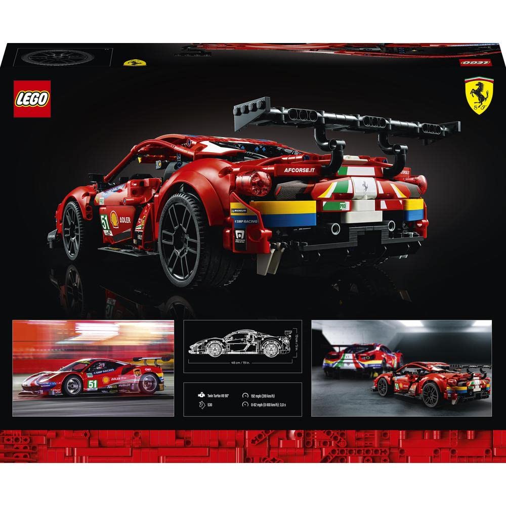Lego 42125 Technic Ferrari 488 GTE “AF Corse #51” Super Sports Car Exclusive Collectible Model, Collectors Set for Adults