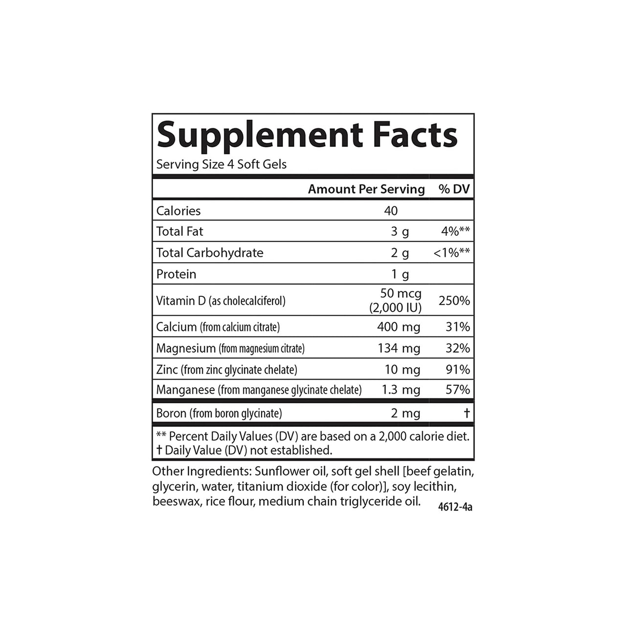 Carlson - Nutra-Support Bone, Calcium, Magnesium & Vitamin D3, Bone Health, Calcium Absorption & Optimal Wellness, 180 Softgels