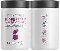 Thumbnail for Codeage Organic Black Elderberry Supplement - Vitamin C, D, Zinc - Fermented Black Elderberries Vitamins - Elderberry Fruit Extract Pills Concentrate – Sambucus Berries Flavonoid - Vegan - 2 Pack