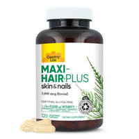 Thumbnail for Country Life, Maxi-Hair Plus Biotin, Supports Healthy Hair, Skin and Nails, Daily Supplement, 120 ct