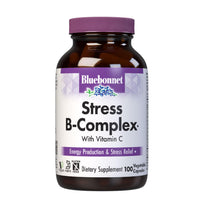 Thumbnail for Bluebonnet Nutrition Stress Relief B Complex Vegetable Capsules, Vitamin B6, B12, Biotin, Folate, Vegan, Gluten & Soy & Milk Free, Kosher, Unflavored, 100 Count