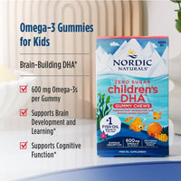 Thumbnail for Nordic Naturals Zero Sugar Children’s DHA Gummy Chews, Tropical Punch - 30 Gummy Chews for Kids - 600 mg Total Omega-3s - Brain Development, Learning, Healthy Immunity - Non-GMO - 30 Servings