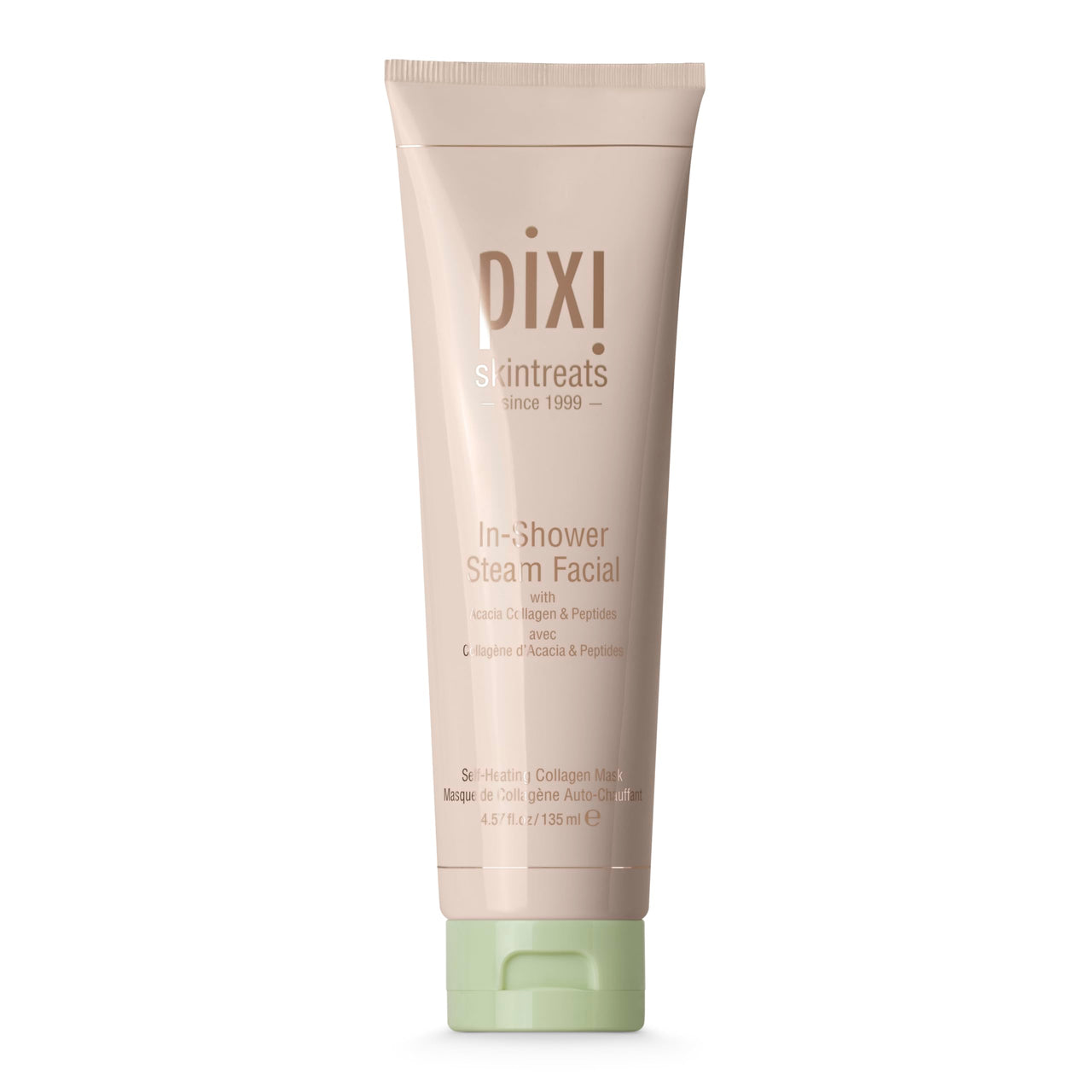 Pixi In-Shower Steam Facial | Gel-to Oil Cleanser for Radiant Skin | Deeply Nourishes, Softens & Tones | Self-heating for Use in Shower or Bath | 4.6 fl oz/ 135 ml
