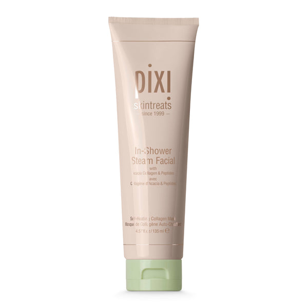 Pixi In-Shower Steam Facial | Gel-to Oil Cleanser for Radiant Skin | Deeply Nourishes, Softens & Tones | Self-heating for Use in Shower or Bath | 4.6 fl oz/ 135 ml