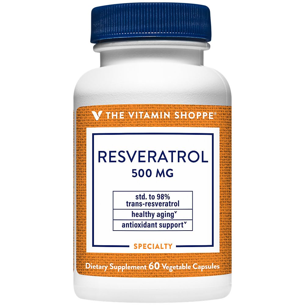 The Vitamin Shoppe Resveratrol a Antioxidant & Healthy Aging Support a 500 MG (60 Capsules)