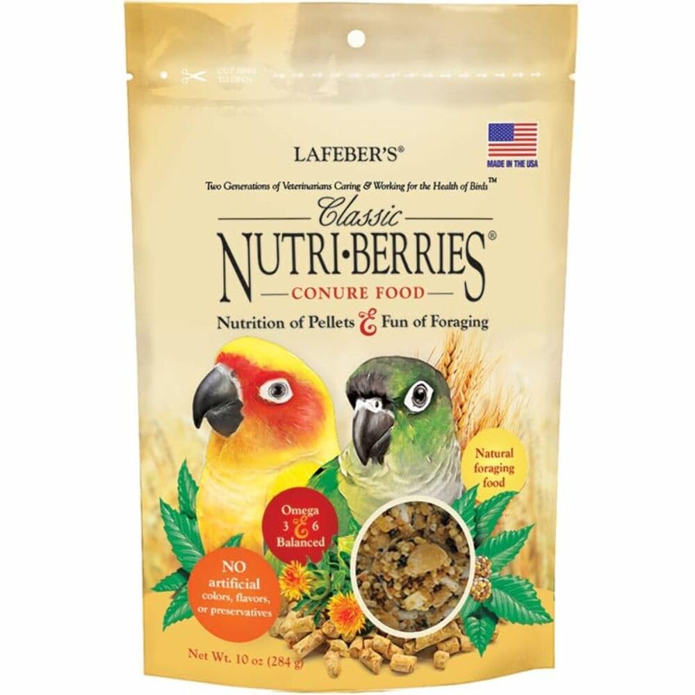 LAFEBER'S Classic Nutri-Berries Conure Food, Made with Non-GMO and Human-Grade Ingredients, for Conures (Classic 10 oz)