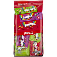 Thumbnail for Wrigley's Skittles Fun Size Original, Wild Berry, and Sour Chewy Individually Wrapped Stocking Stuffers Christmas Candy Variety Pack, 26.46 Oz Bulk Bag
