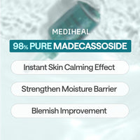 Thumbnail for Mediheal Madecassoside Essential Sheet Mask Blemish Repair 10 pcs. 98% Purity Madecassoside & Hyaluronic Acid Included. Enhancing Moisture Barrier & Skin Texture Care. Vegan Formula Sheet Mask