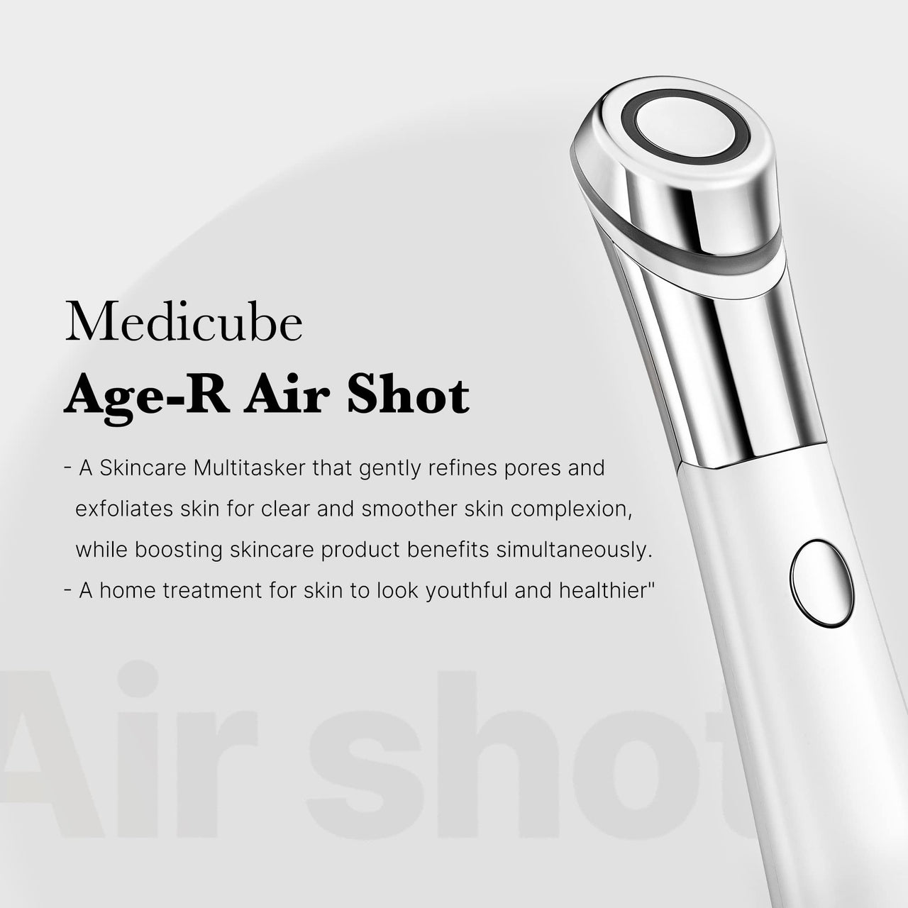 Medicube Age-R ATS Air Shot - Microneedling Pore Tightening Skin Care Device for Enhanced Absorption, Pore Refinement, and Smoother Skin Texture - Exfoliation, Skin Rejuvenation - Korean Skin Care