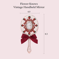 Thumbnail for Flower Knows Strawberry Cupid Hand Mirror,Vintage Handheld Mirror,Fancy & Pretty Princess Mirror with Long Handle,Gift for Girls & Women(Red Velvet)