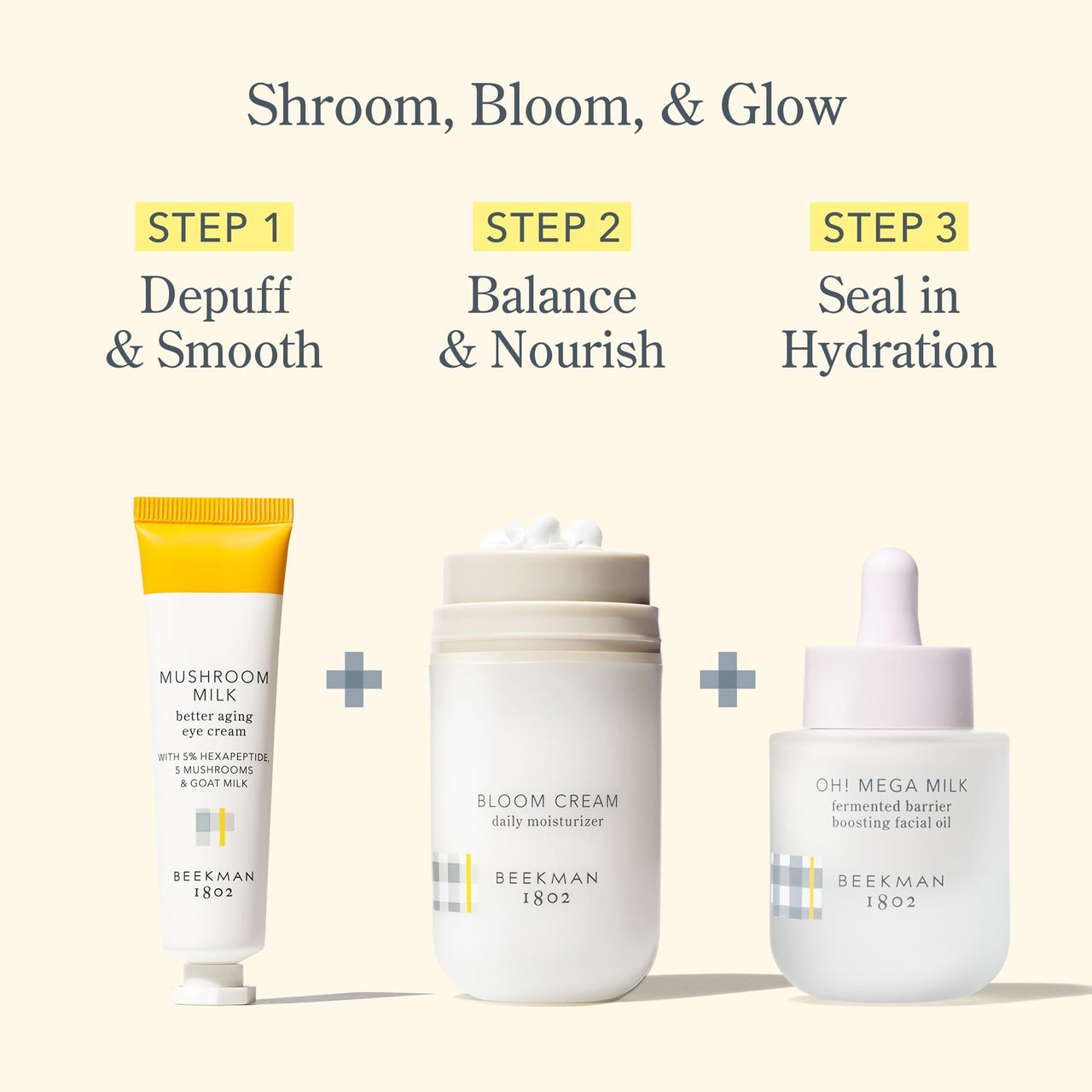 Beekman 1802 Mushroom Goat Milk Eye Cream - Clinically Proven Anti-Aging Eye Treatment for Dark Circles & Fine Lines - With Kojic Acid, Hexapeptide & Mushrooms - Fragrance-Free, Cruelty-Free