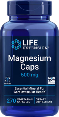 Thumbnail for Life Extension Magnesium Caps 500mg, 270 Veg Capsules - Broad Spectrum - 3 Mags in 1 Supplement: Oxide, Citrate, Succinate - Vegetarian