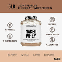 Thumbnail for NAKED Whey Chocolate Protein Powder 5LB (60 Servings) + Chocolate Peanut Butter Powder (47 Servings) Bundle