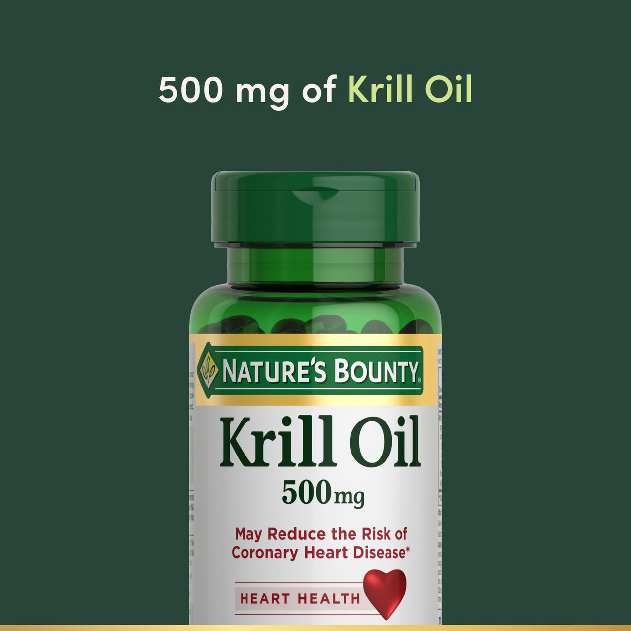 Nature's Bounty Krill Oil, Heart Health, Dietary Supplement, 500mg, Rapid Release Softgels, 30 count