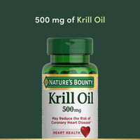 Thumbnail for Nature's Bounty Krill Oil, Heart Health, Dietary Supplement, 500mg, Rapid Release Softgels, 30 count