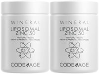 Thumbnail for Codeage Liposomal Zinc Supplement – 3 Month Supply – One Per Day - 50 mg Zinc Gluconate Vitamin Pills - Essential Mineral Supplements Zinc Plus Liposomal Delivery Matrix – Vegan Non-GMO - 2 Pack