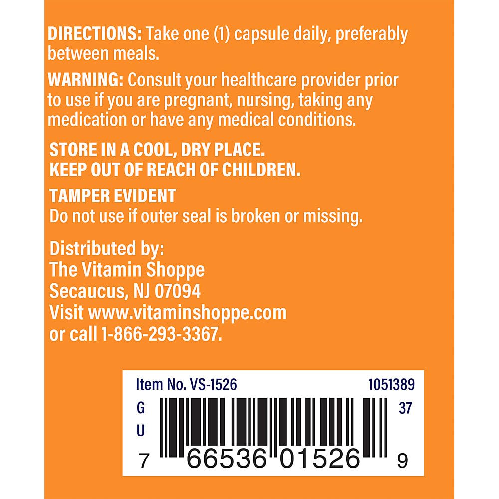 The Vitamin Shoppe Acetyl-L-Carnitine 500mg – Supports Healthy Brain & Memory Function, Promotes Energy Production – Carnipure™ Offers Purest Form of L-Carnitine (60 Capsules)