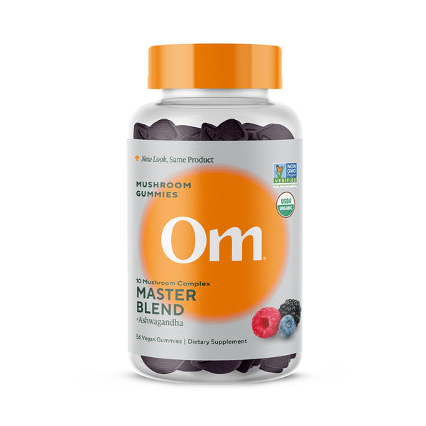 OM MUSHROOM SUPERFOOD Master Blend Mushroom Gummies â€“ Organic 10-Mushroom Complex with Ashwagandha â€“ Supports Immunity, Gut Health & Stress Relief â€“ Mixed Berry Flavor â€“ 28 Servings, 56 Count.