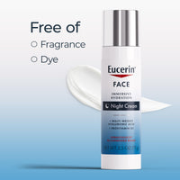 Thumbnail for Eucerin Face Immersive Hydration Night Cream with Hyaluronic Acid and Provitamin B5, Ultra-Lightweight Face Moisturizer Smooths Fines Lines and Wrinkles, 2.5 Oz Bottle