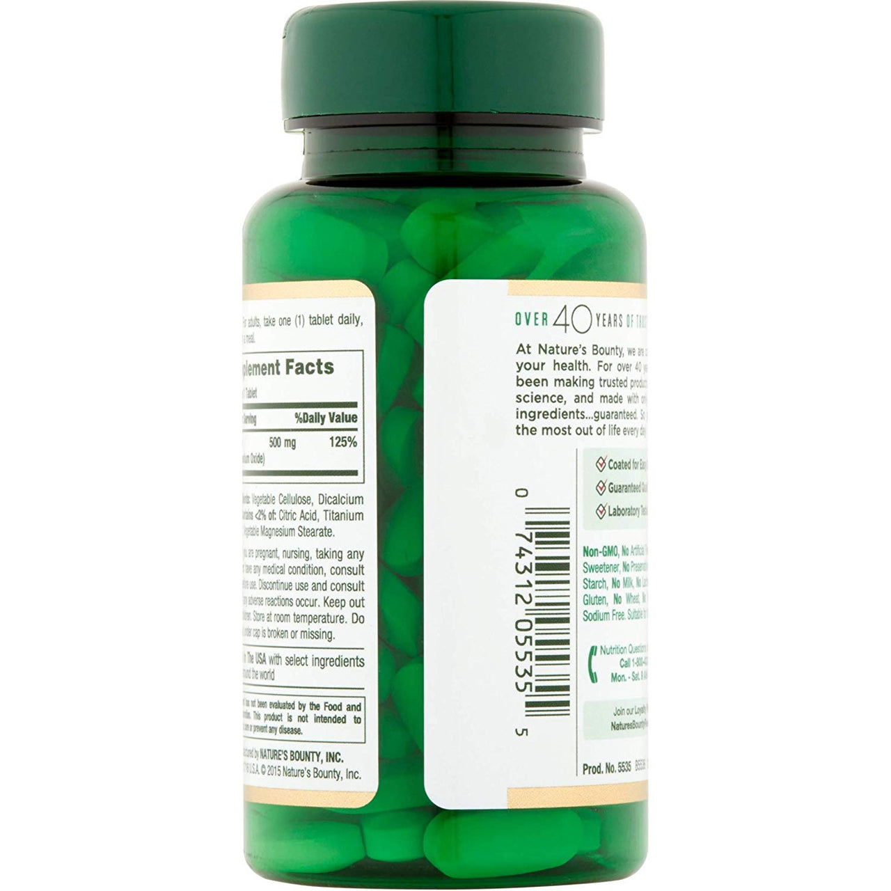 Nature's Bounty Magnesium 500 mg Tablets 100 ea (Pack of 4)