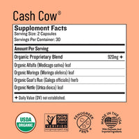 Thumbnail for Legendairy Milk Cash Cow Lactation Supplement, Moringa, Alfalfa, and Goat's Rue Breastfeeding Supplement for Milk Supply Increase, Fenugreek-Free, Certified Organic, Vegan, Non-GMO, 60 Capsules