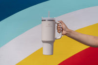 Thumbnail for STANLEY Quencher H2.0 Tumbler with Handle and Straw 40 oz | Flowstate 3-Position Lid | Cup Holder Compatible for Travel | Insulated Stainless Steel Cup | BPA-Free | Cream 2.0