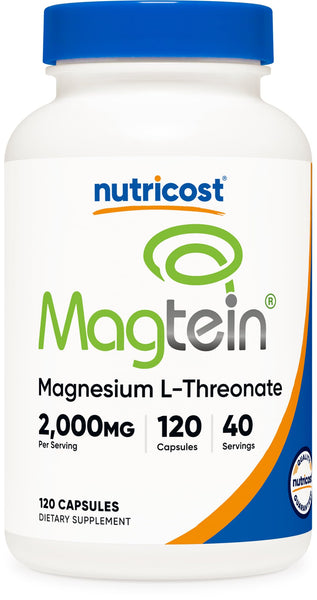 Nutricost Magnesium L-Threonate As Magtein 2000mg, 120 Capsules - Non-GMO, Gluten Free, Vegetarian Friendly
