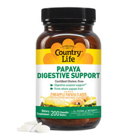 Thumbnail for Country Life, Papaya Digestive Support, Daily Enzymes to Promote Digestive Health and Nutrient Absorption, 200