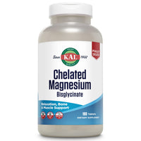 Thumbnail for KAL Chelated Magnesium Bisglycinate, Magnesium Supplement for Relaxation, Bone Health, Nerve & Muscle Function Support*, High Absorption, Gentle Digestion, Vegan, Gluten Free, 60 Servings, 180 Tablets