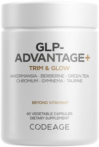 Thumbnail for Codeage GLP-Advantage+ Supplement - Metabolic & GLP-1 Activity Support - Chromium, Berberine, Green Tea, Gymnema, Curcumin, Taurine, Resveratrol - Weight Management & Gut Health, Non-GMO - 60 Capsules