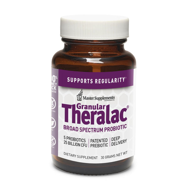 Master Supplements Granular Theralac - 1.05 oz - Multi-Strain Probiotic Powder for Optimal Gut Health - Great for Kids - Vegan, Gluten Free - 40 Servings