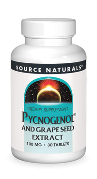 Thumbnail for Source Naturals Pycnogenol & Grape Seed Extract 100 mg Dietary Supplement - 30 Tablets - a Potent Combination of Two Powerful Natural antioxidants*